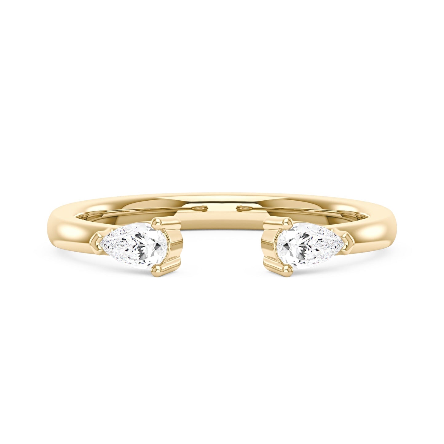 Twin Pear Moissanite Open Wedding Band Ring