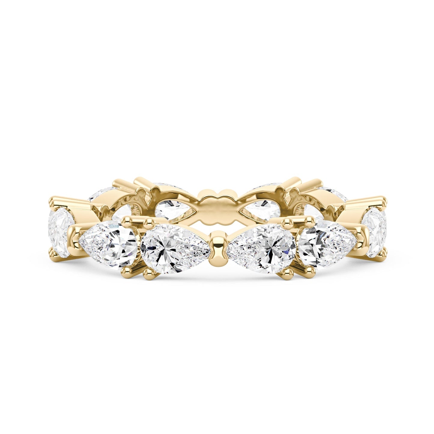 Nature Inspired Pear Moissanite Eternity Band