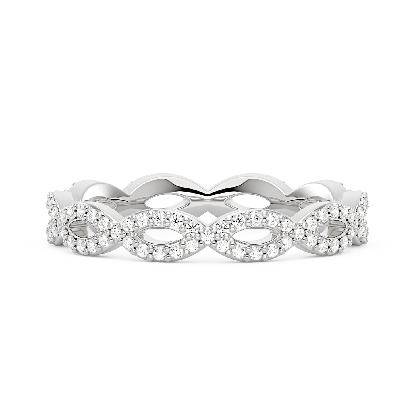 Art Deco Infinity Moissanite Pavé Eternity Band