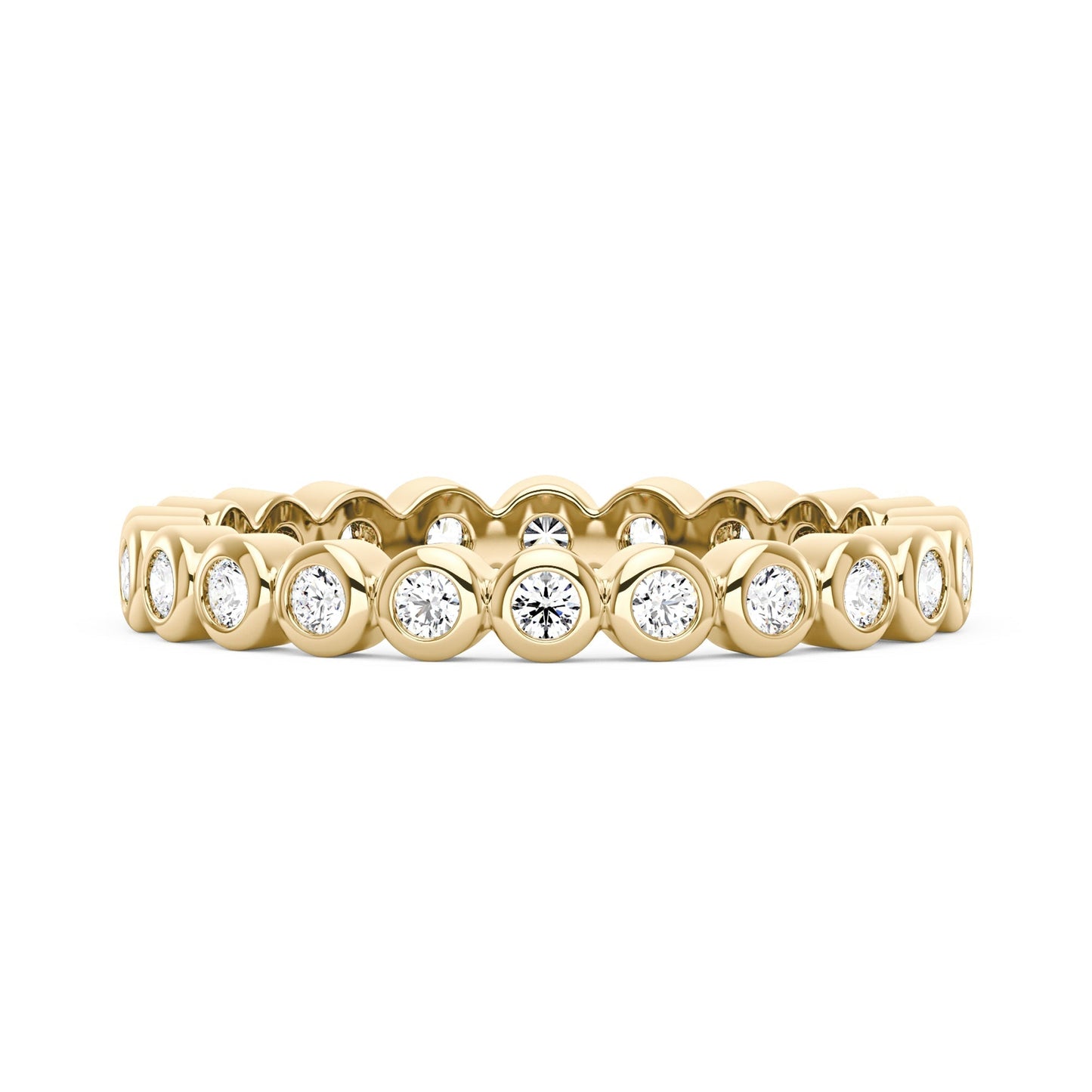 Round Moissanite Bezel Eternity Band