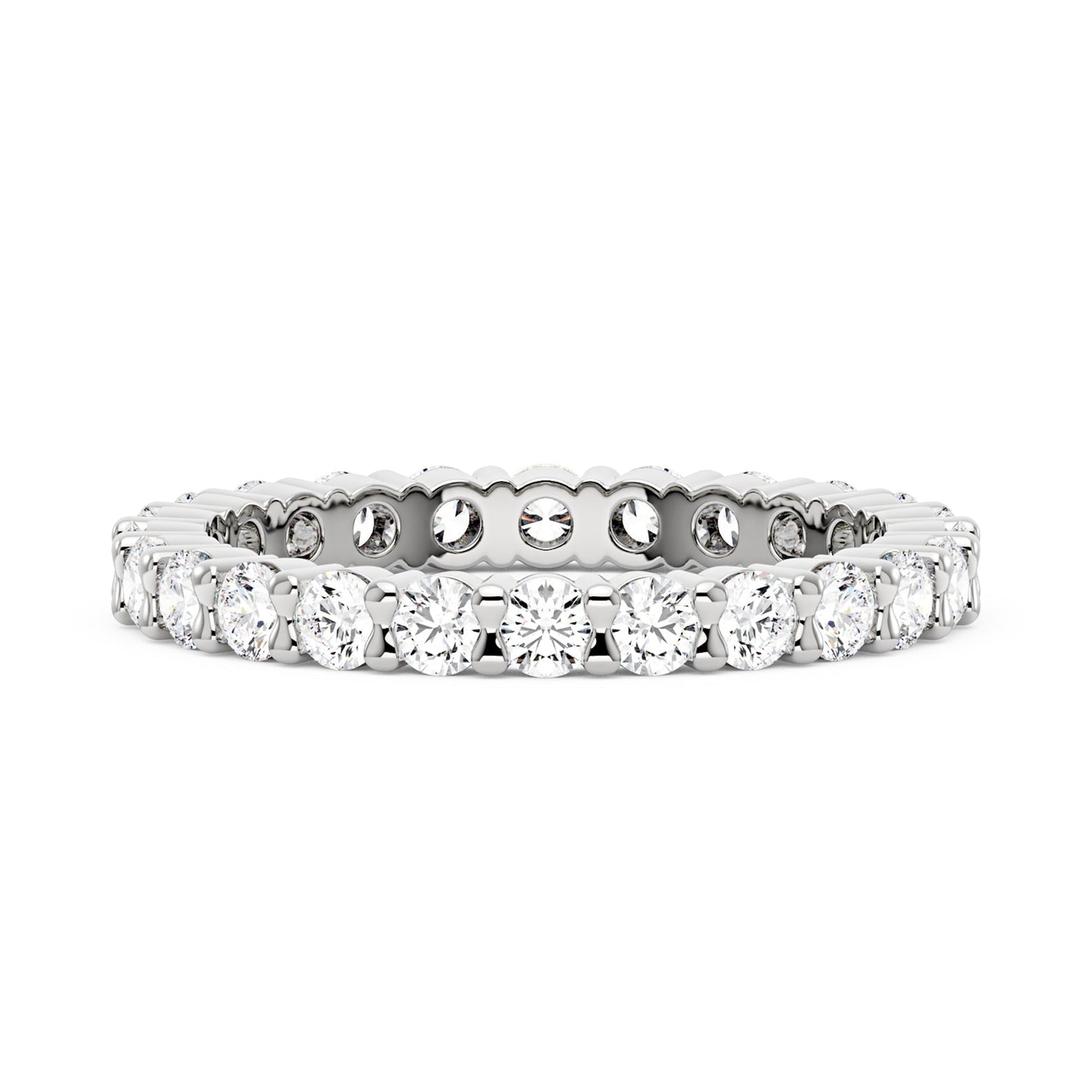 Art Deco Round Moissanite Pavé Eternity Band
