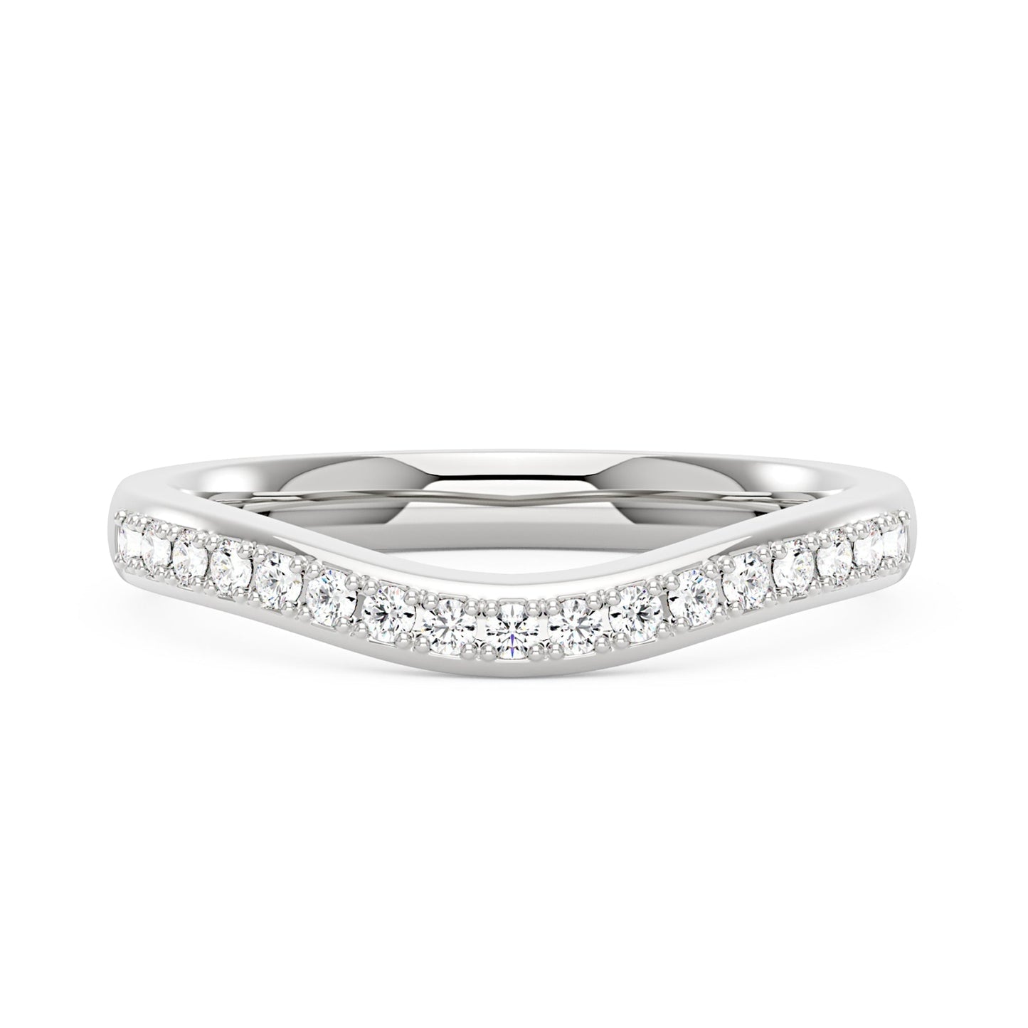 Curved Moissanite Pavé Half Eternity Band