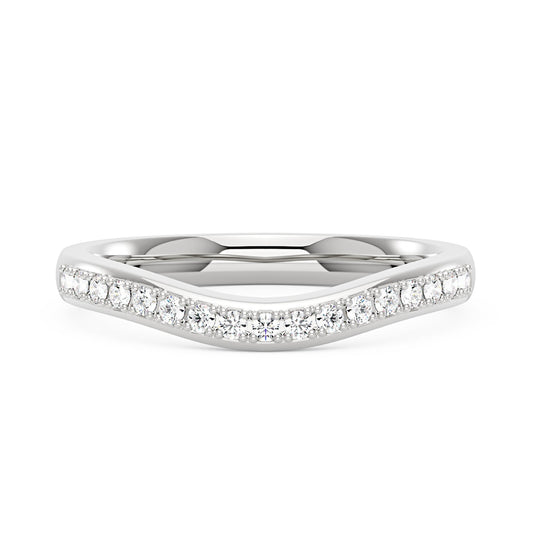 Curved Moissanite Pavé Half Eternity Band