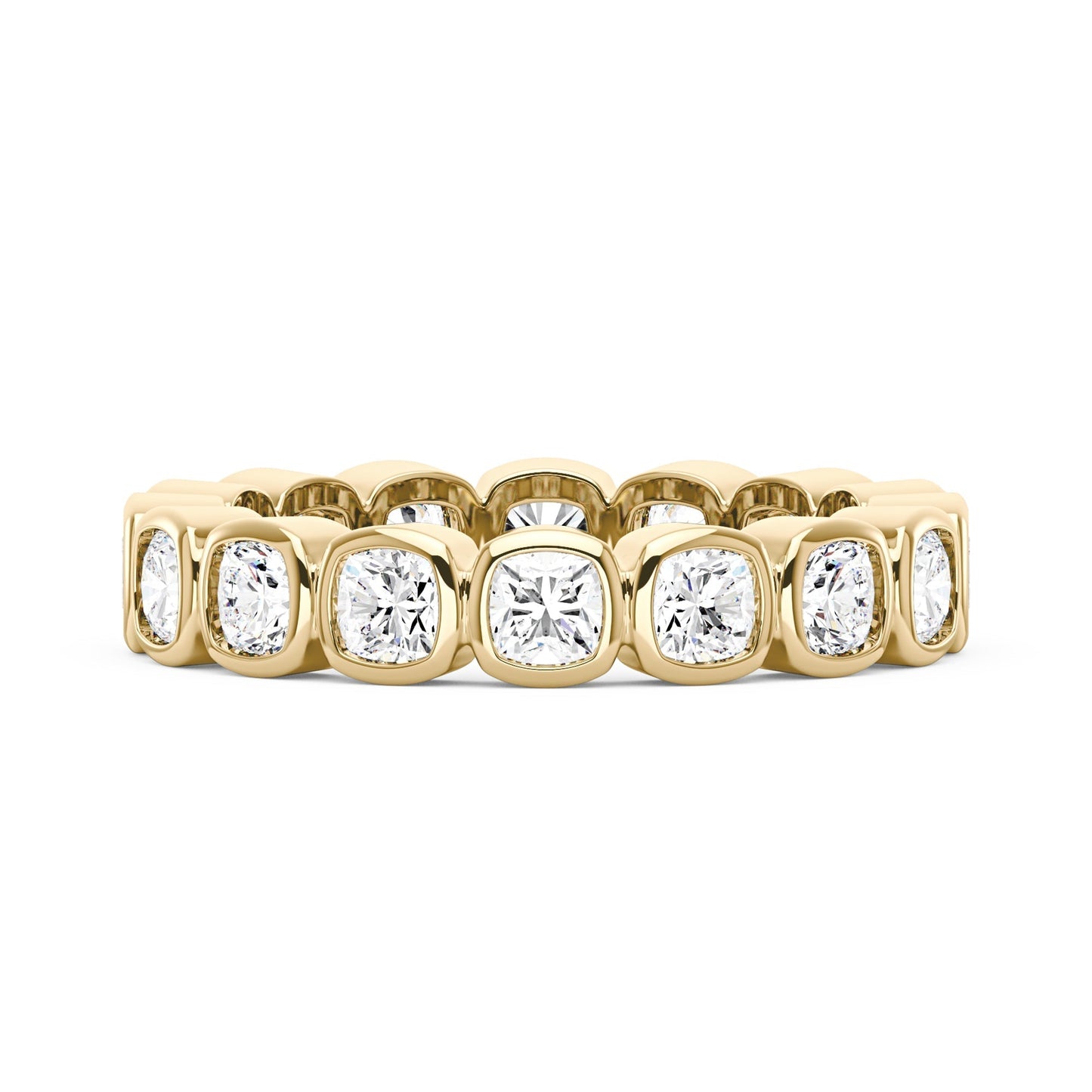 Cushion Moissanite Bezel Eternity Band