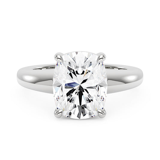 4 Carat Elongated Cushion Cut Moissanite Solitaire Engagement Ring