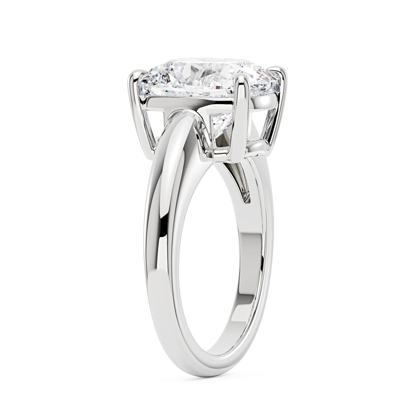 4 Carat Elongated Cushion Cut Moissanite Solitaire Engagement Ring