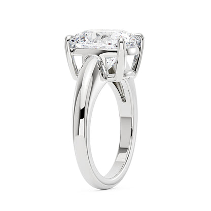 4 Carat Elongated Cushion Cut Moissanite Solitaire Engagement Ring