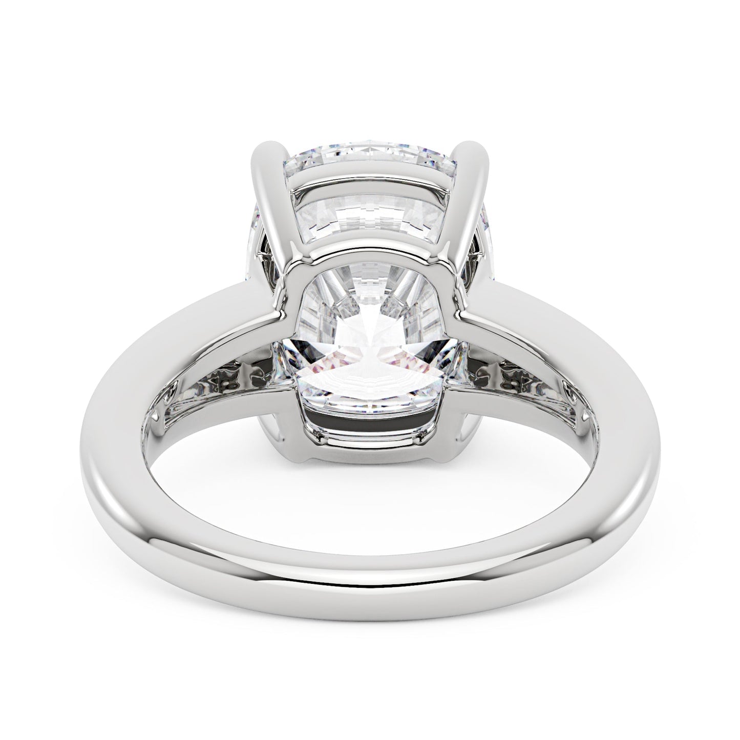 4 Carat Elongated Cushion Cut Moissanite Solitaire Engagement Ring