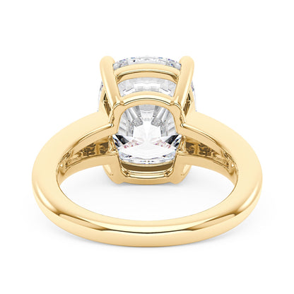 4 Carat Elongated Cushion Cut Moissanite Solitaire Engagement Ring