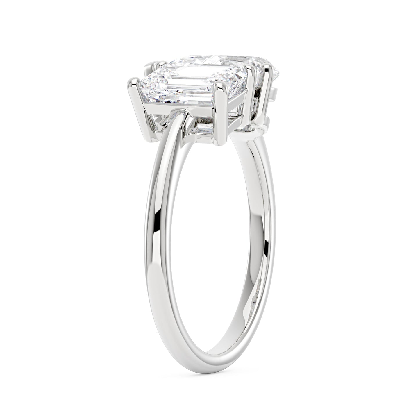 Emerald and Pear Moissanite Toi et Moi Ring