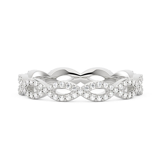 Art Deco Infinity Moissanite Pavé Eternity Band