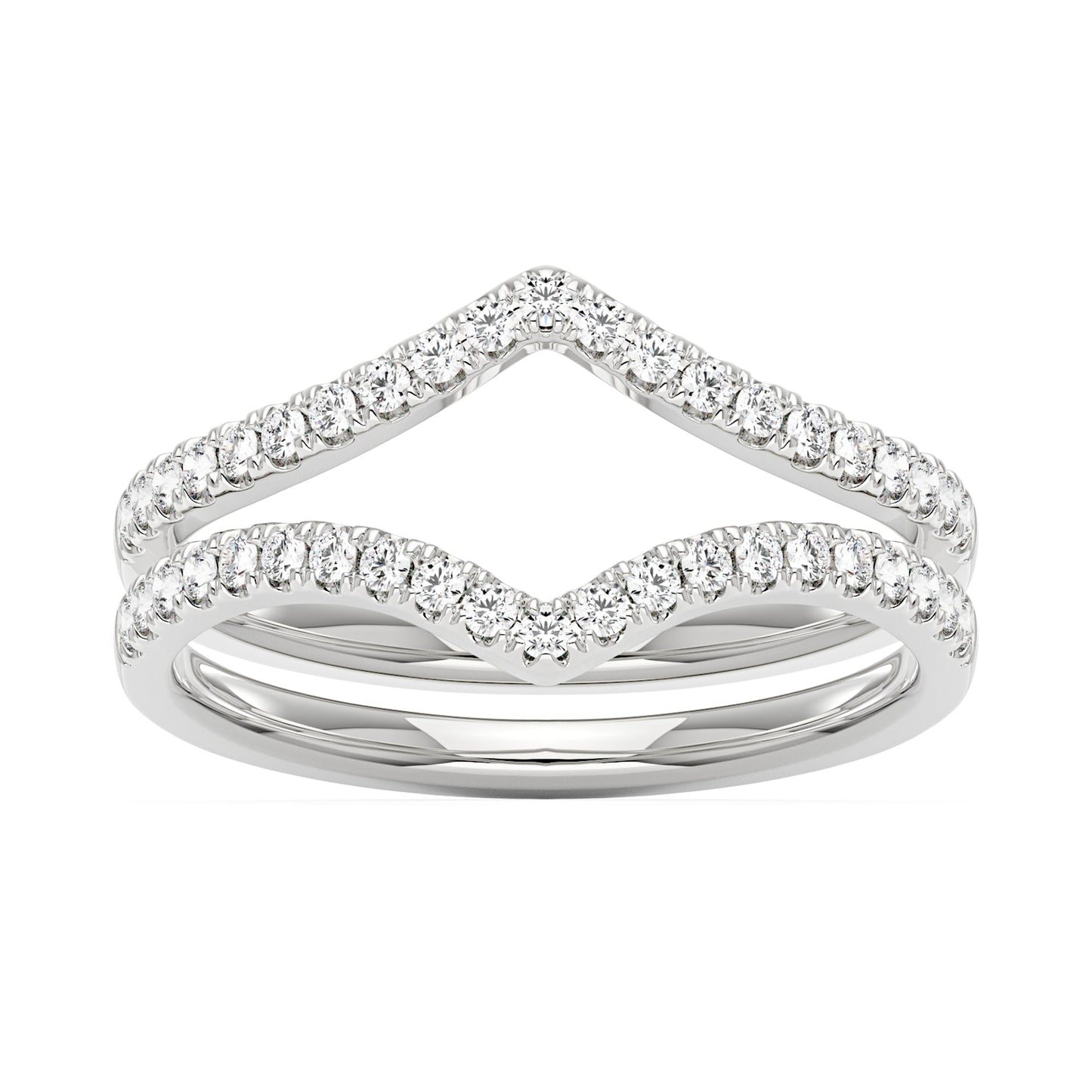 Art Deco Moissanite Pavé Stacking Eternity Ring Set