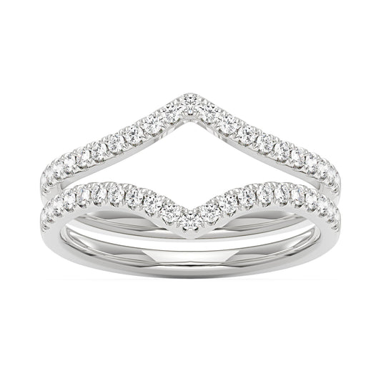 Art Deco Moissanite Pavé Stacking Eternity Ring Set