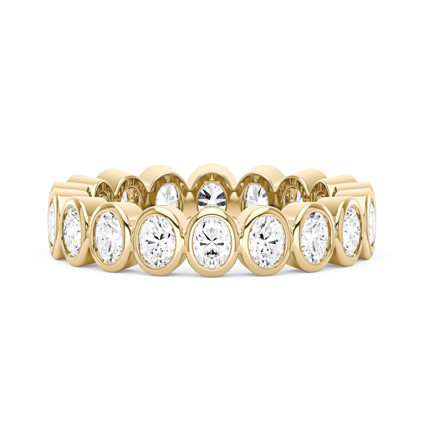 Oval Moissanite Bezel Eternity Band
