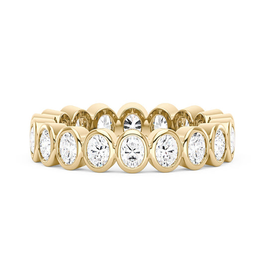 Oval Moissanite Bezel Eternity Band