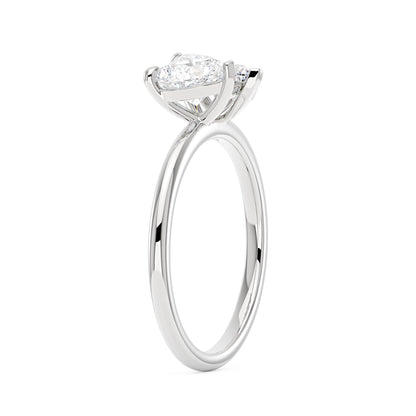 Pear Heart Moissanite Toi et Moi Ring