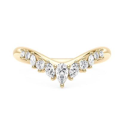 Arched Pear Marquise Moissanite Wedding Band