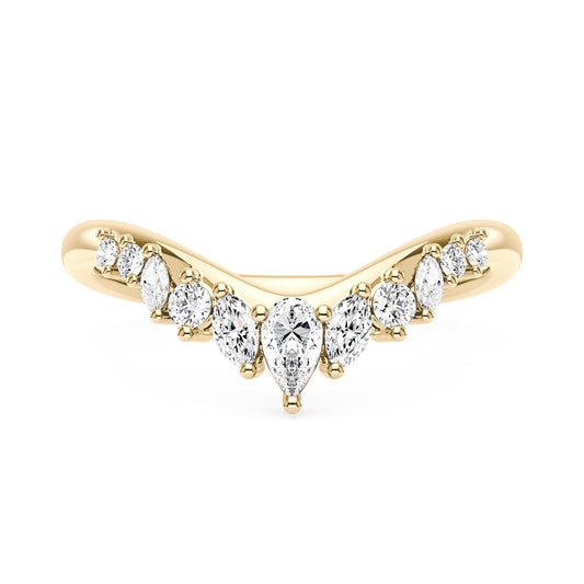 Arched Pear Marquise Moissanite Wedding Band