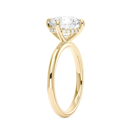 4 Carat Round Brilliant Cut Moissanite Solitaire Ring with Hidden Halo