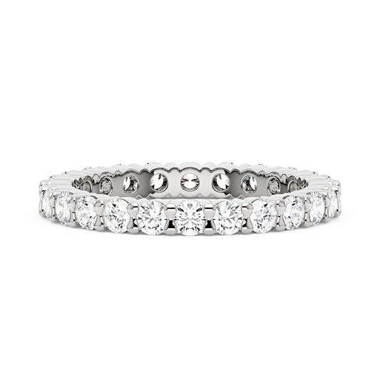 Art Deco Round Moissanite Pavé Eternity Band