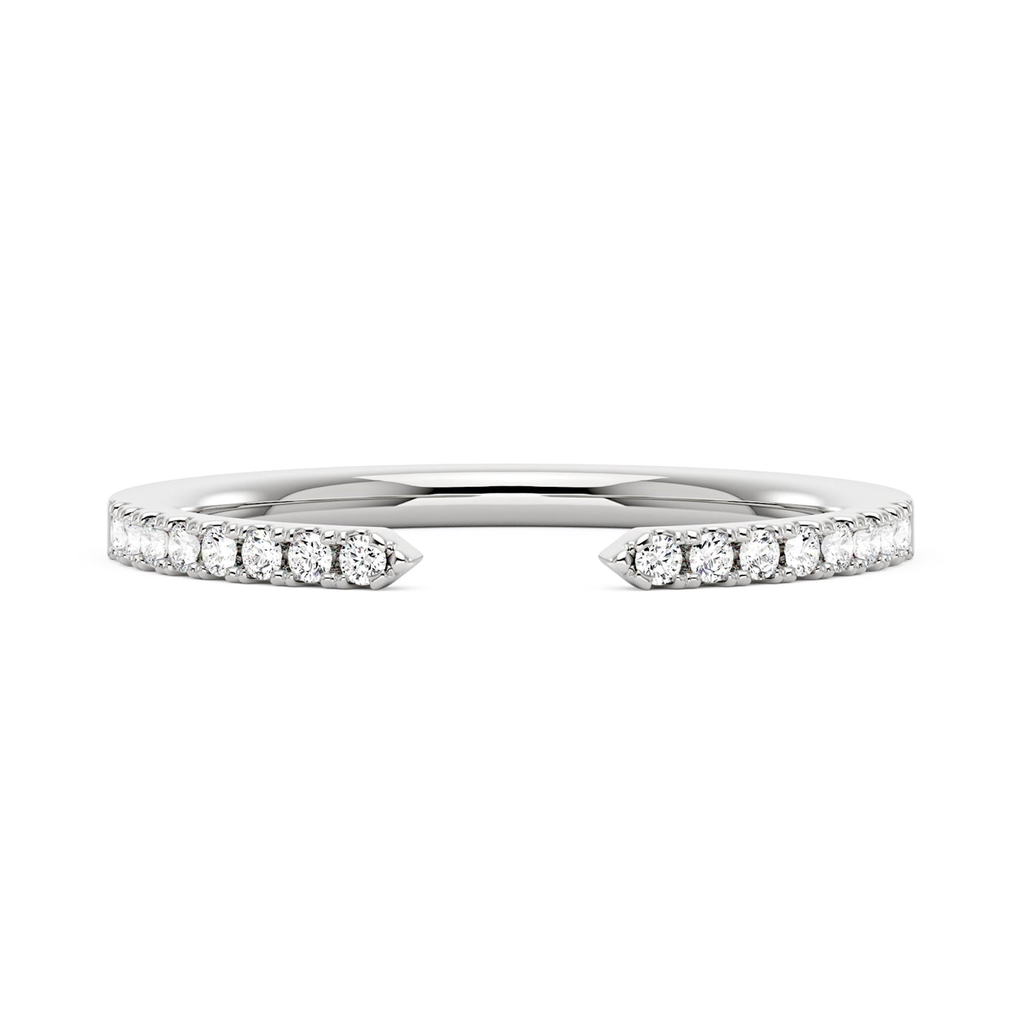 Sparkling Pavé Moissanite Open Wedding Band Ring